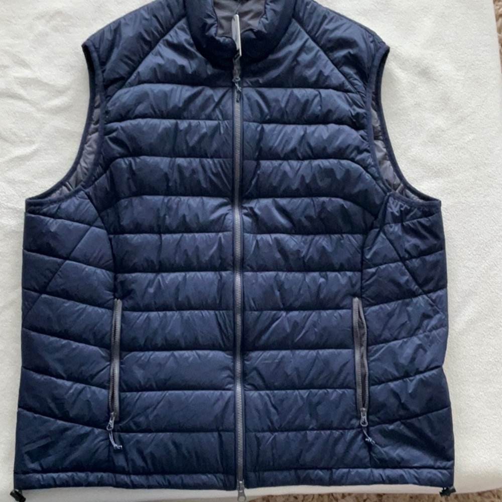Blue Johnnie-O Zip Up Vest With Adjustable Cinch at Waist